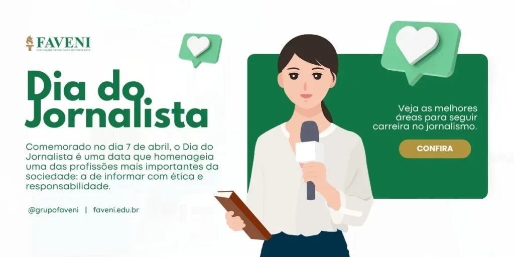 Comemorado no dia 07 de abril, o Dia do Jornalista é uma data que homenageia todos os profissionais do jornalismo.